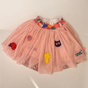 Billieblush Pink Tulle Tutu Skirt Girls 6 114 Sequin Patch Embroidered
